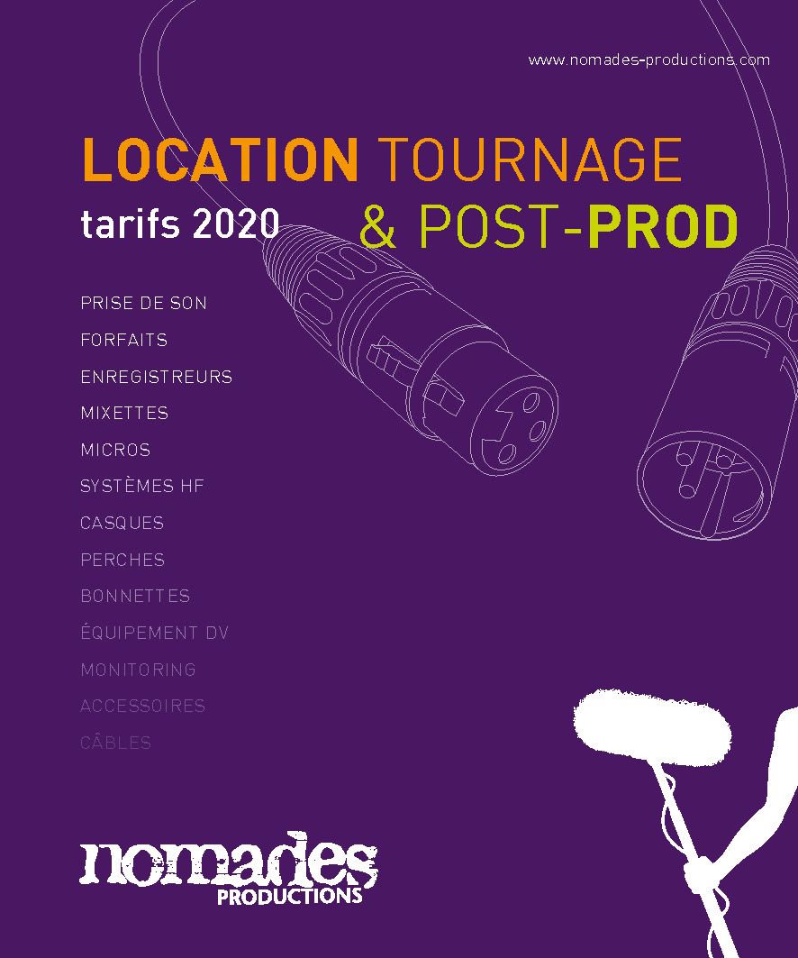 Tarif location nomades productions 2020